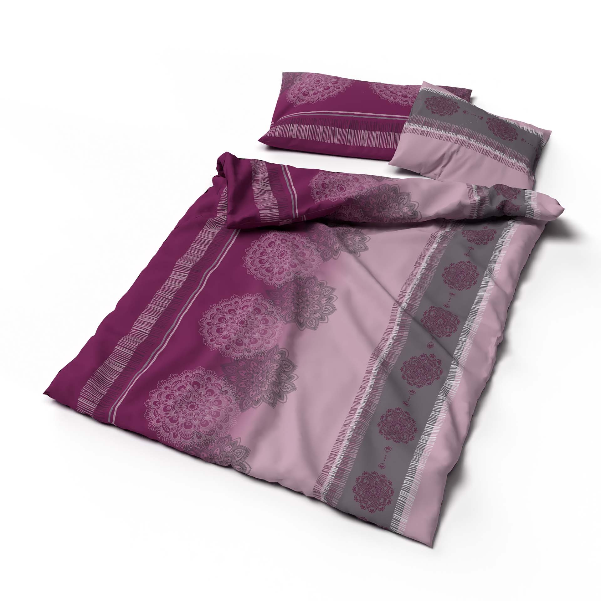 Lotus linge de lit satin Alize raisin 