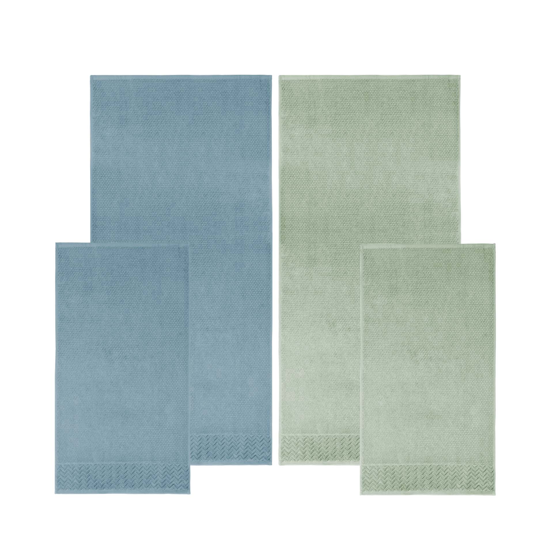 Set de linge éponge 4 pièces - 2 serviettes et 2 draps de bain - Spectre