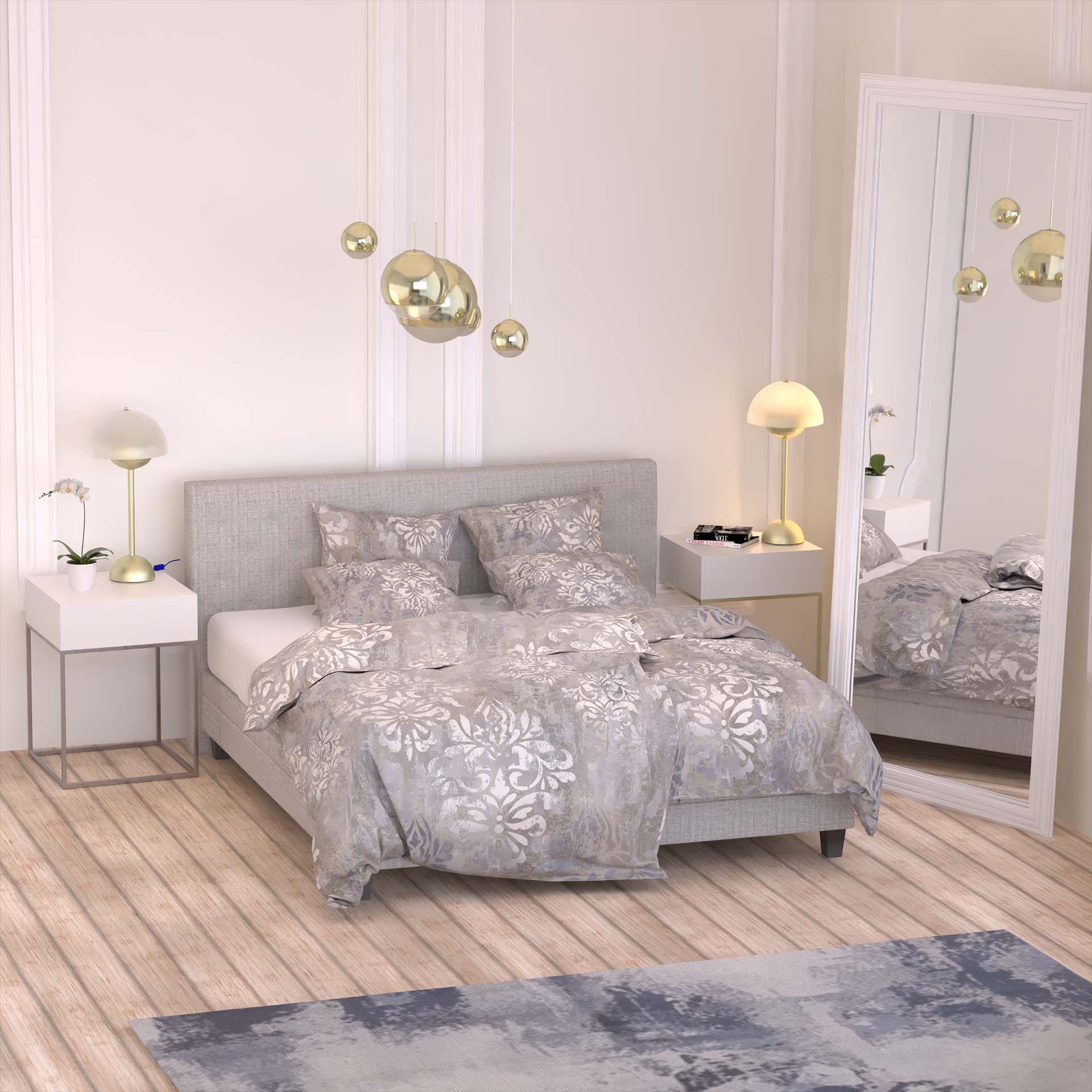 Lotus bed linen Satin Création Frammento